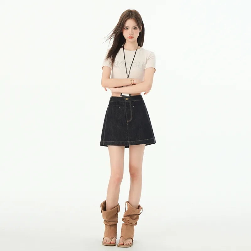 ZXZA Denim Short Skirts Women's-6