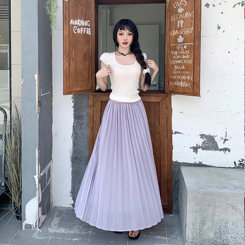 ZXZA Casual Long Skirts Women's-12