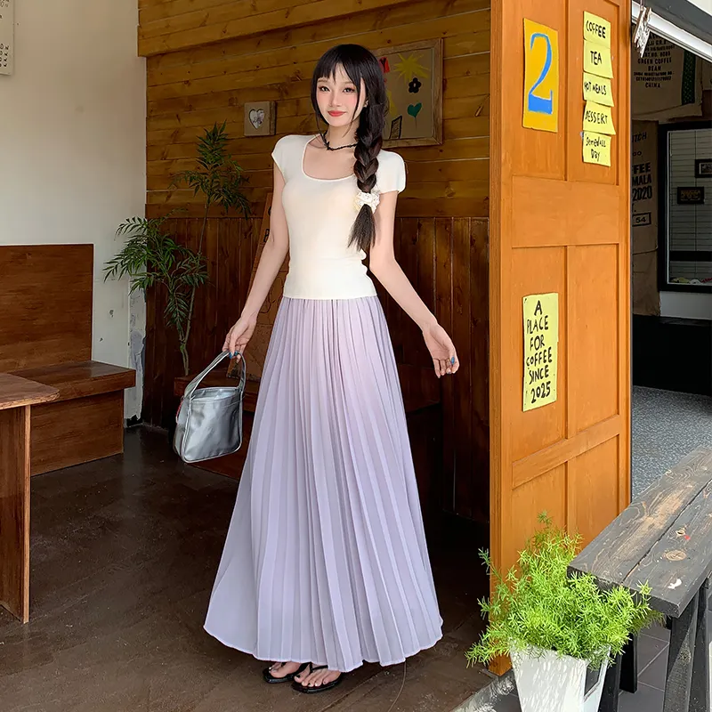 ZXZA Casual Long Skirts Women's-9