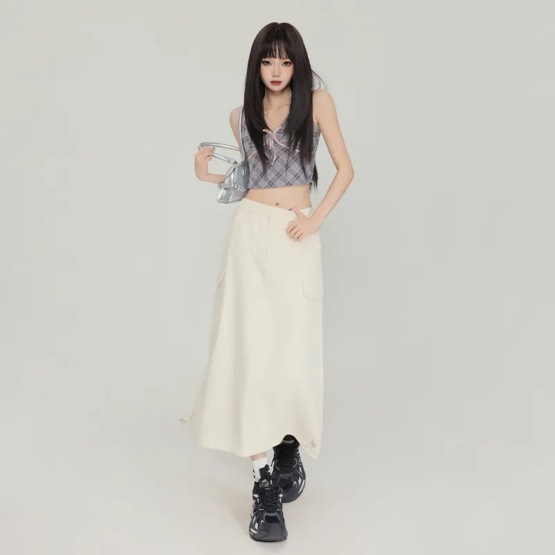 ZXZA Casual Long Skirts Women's-6