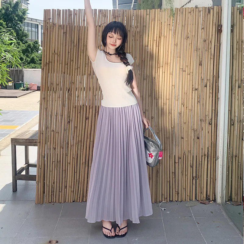 ZXZA Casual Long Skirts Women's-3