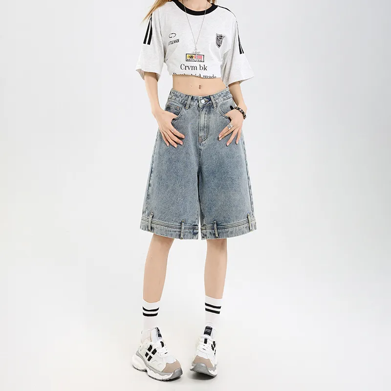 ZXZA Denim Shorts Women's Worn Blue-6