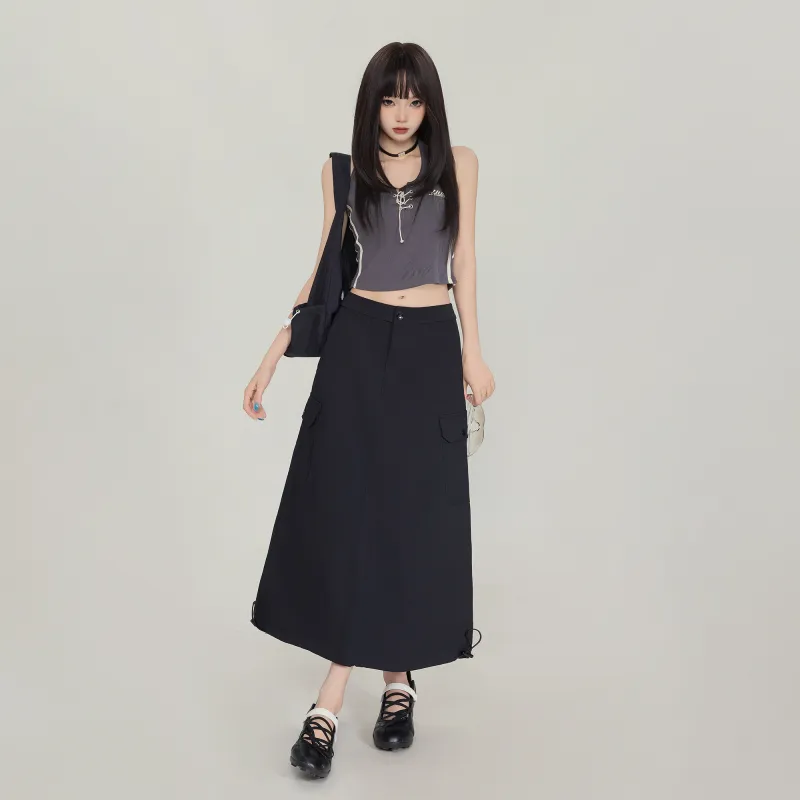 ZXZA Casual Long Skirts Women's-11