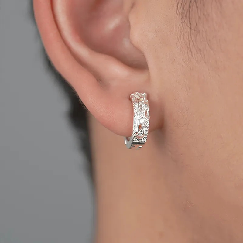 DAIRUO 14K Gold Plated Clip On Earrings Men's-3