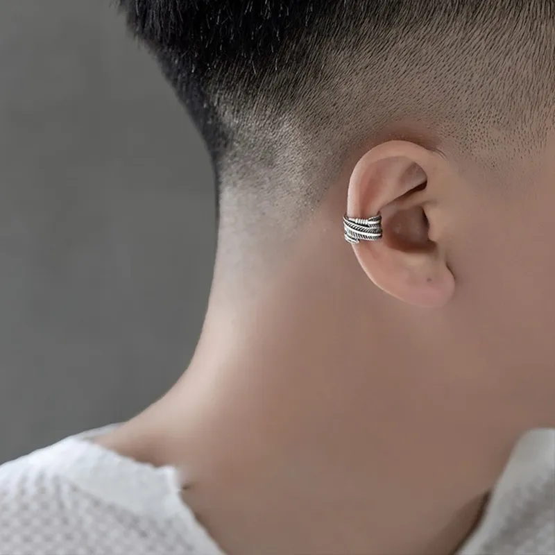DAIRUO Copper Clip On Earrings Men's-3