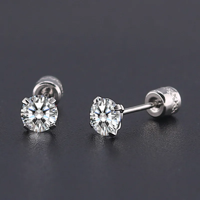 DAIRUO Titanium Steel Stud Earrings Men's-2