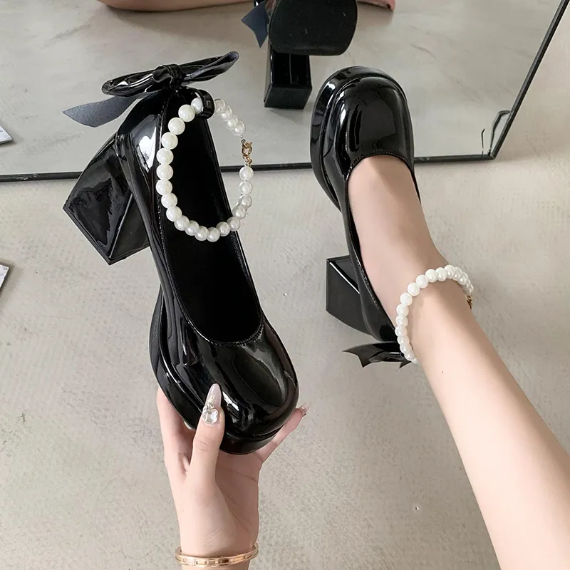 SHUMO Chunky Heel High Heels Women's-8