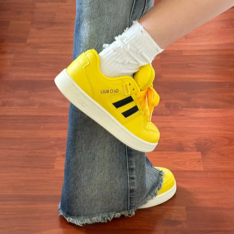 SHUMO Slip Resistant Cushioning Wear Resistant Low Top Skateboard Shoes Women's Electric Mother Yellow-4