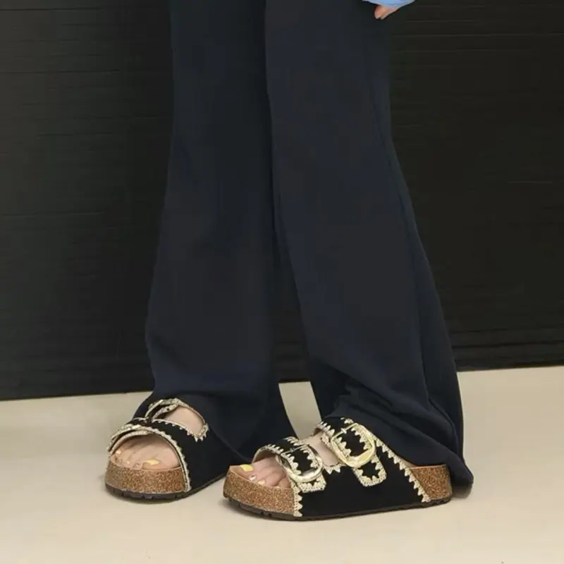 SHUMO Quiet Slip Resistant Abrasion Resistant Slide Slippers Women's-14
