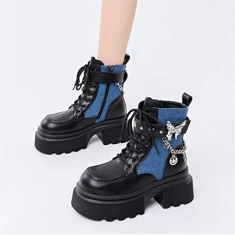 SHUMO Short Martin Boot 5.5CM Women's-1