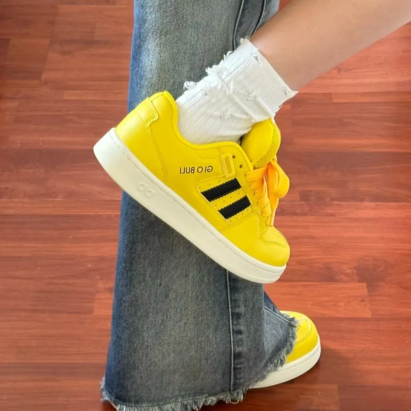 SHUMO Anti Slip Wear Resistant Breathable Height Increasing Low Top Skateboard Shoes Unisex Bumblebee-6