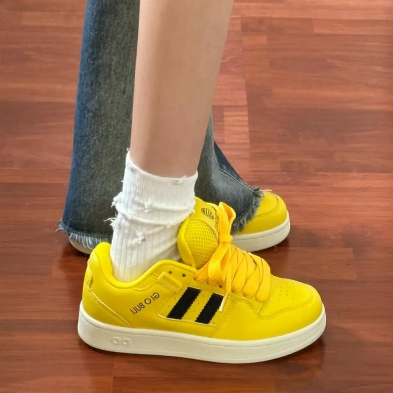 SHUMO Anti Slip Wear Resistant Breathable Height Increasing Low Top Skateboard Shoes Unisex Bumblebee-2