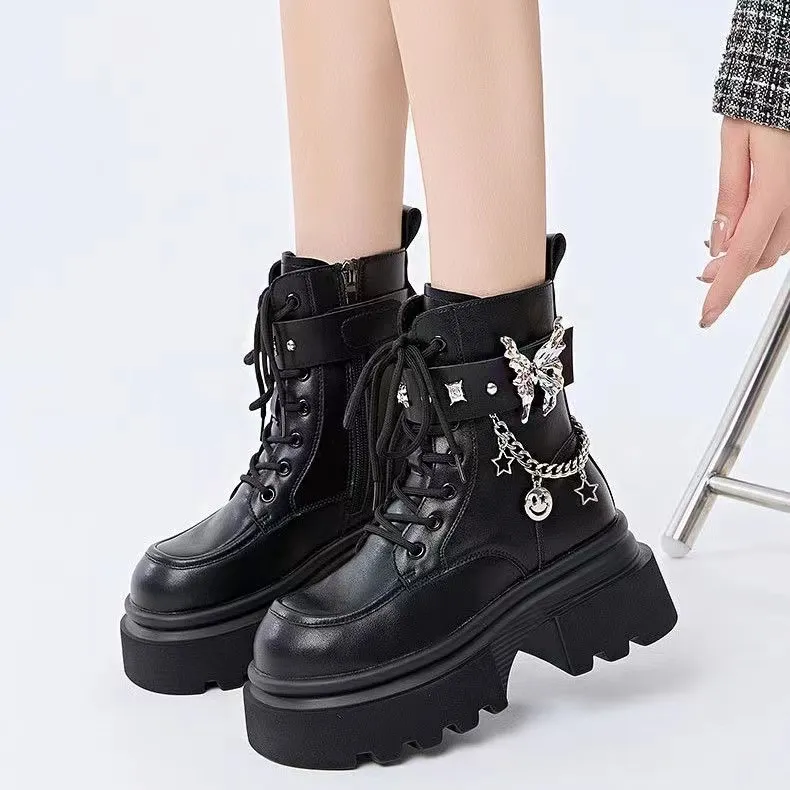 SHUMO Short Martin Boot 5.5CM Women's-7