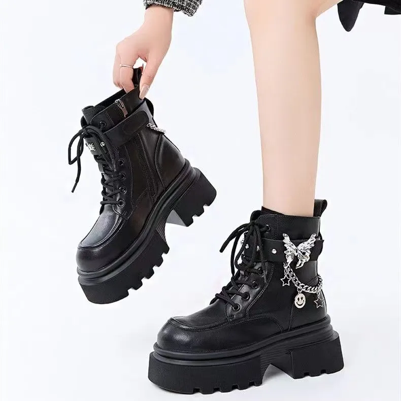 SHUMO Short Martin Boot 5.5CM Women's-6