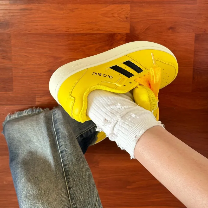 SHUMO Slip Resistant Cushioning Wear Resistant Low Top Skateboard Shoes Women's Electric Mother Yellow-6