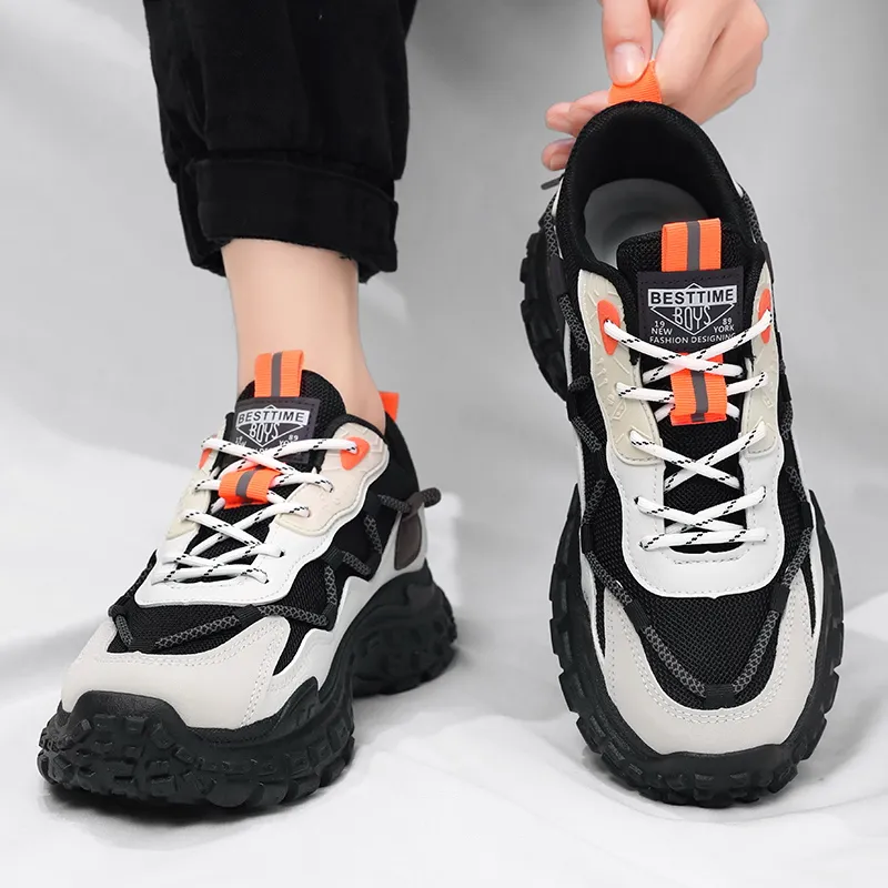 Dignitaries Abrasion Resistant Breathable Height Increasing Low Top Chunky Sneakers Men's-8