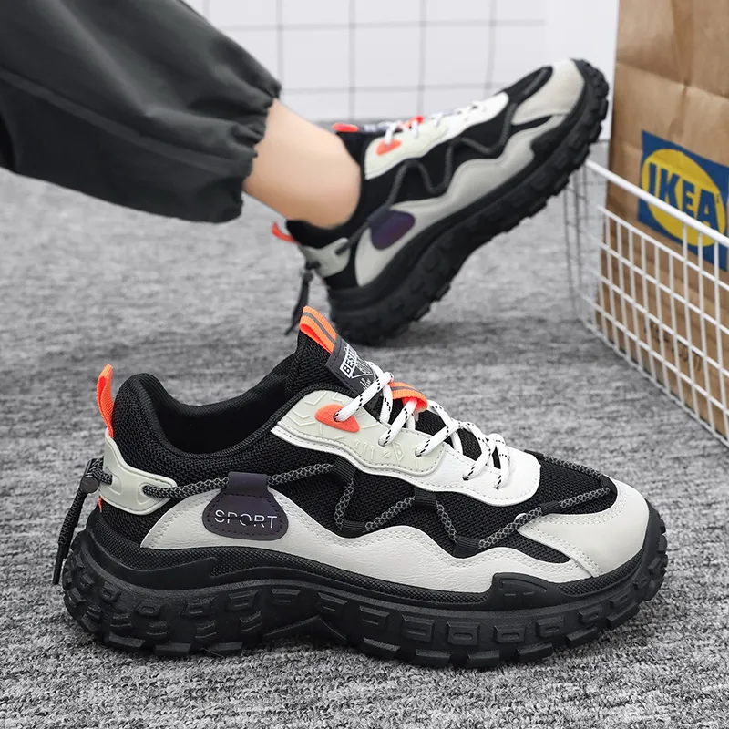 Dignitaries Abrasion Resistant Breathable Height Increasing Low Top Chunky Sneakers Men's-13