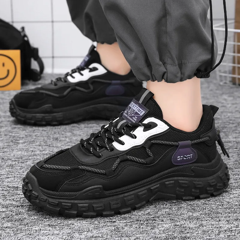 Dignitaries Abrasion Resistant Breathable Height Increasing Low Top Chunky Sneakers Men's-5