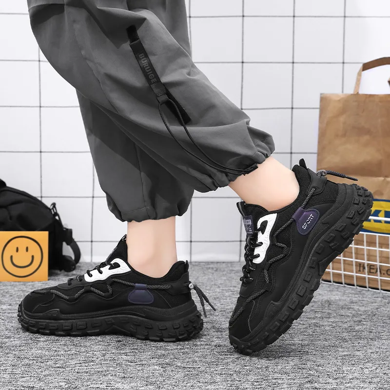 Dignitaries Abrasion Resistant Breathable Height Increasing Low Top Chunky Sneakers Men's-4
