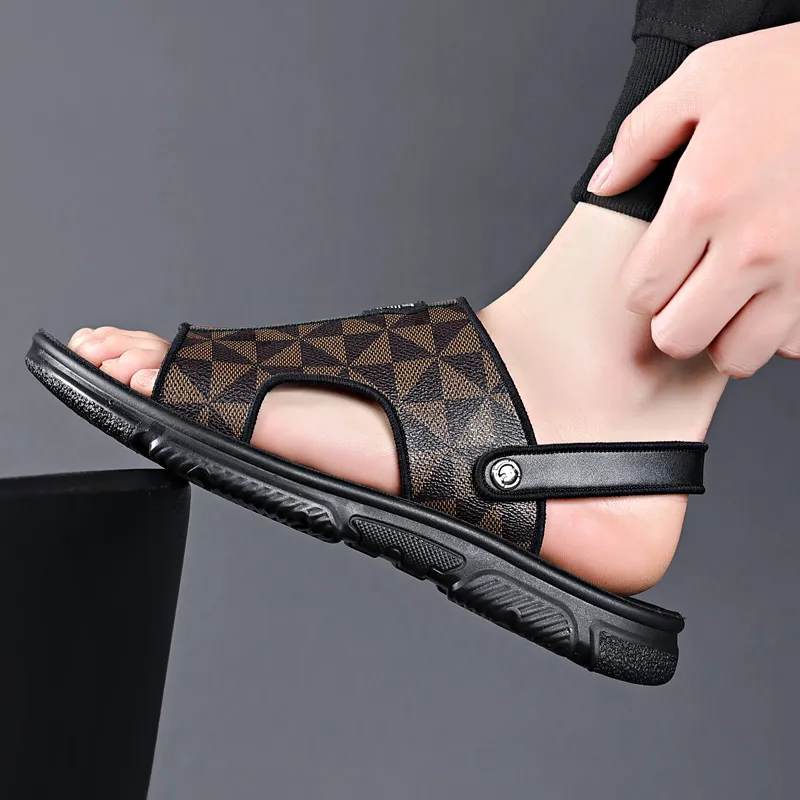 Dignitaries Plus Size Beach Sandals Men's Black-7
