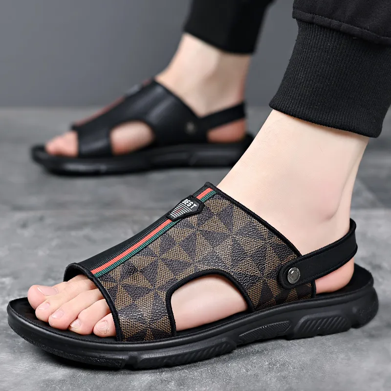 Dignitaries Plus Size Beach Sandals Men's Black-6