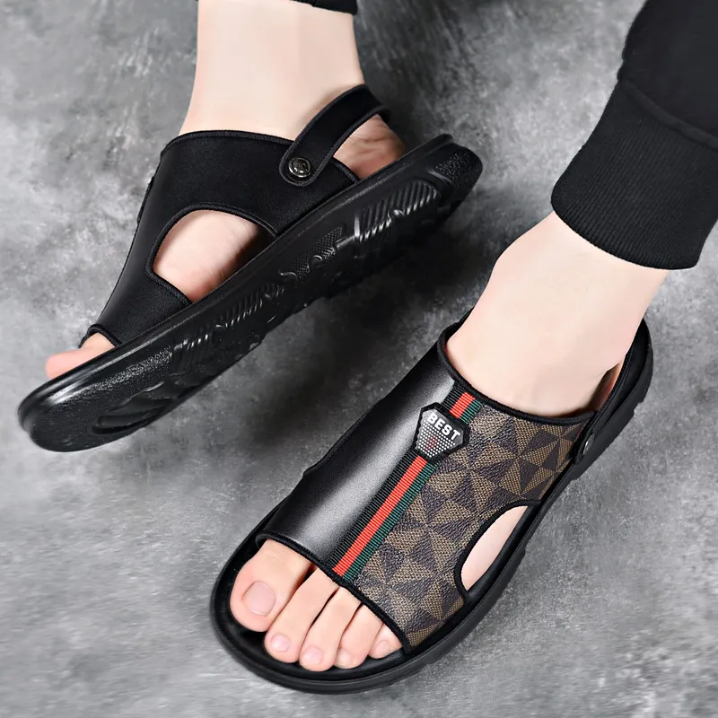 Dignitaries Plus Size Beach Sandals Men's Black-8
