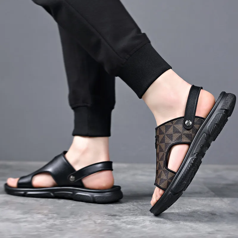 Dignitaries Plus Size Beach Sandals Men's Black-9