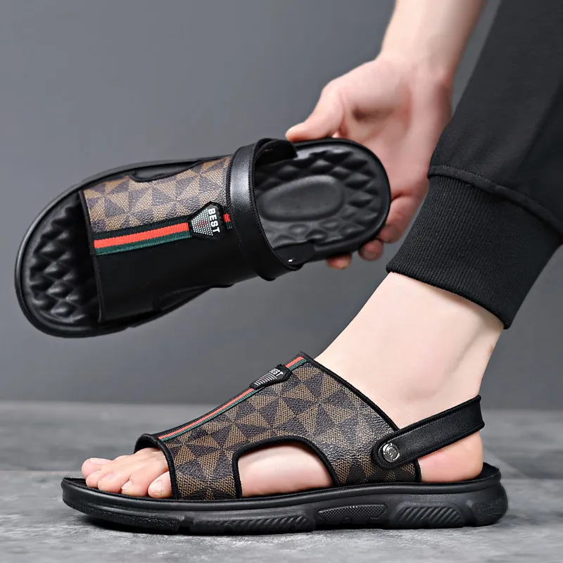 Dignitaries Plus Size Beach Sandals Men's Black-12