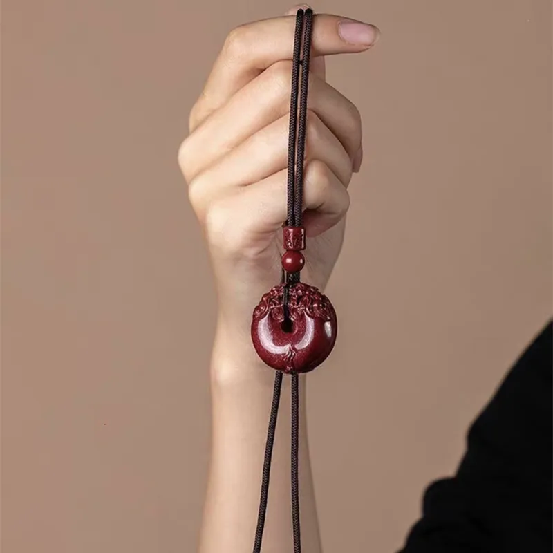 Kai Zhen Reconstructed Cinnabar Necklaces Unisex-4