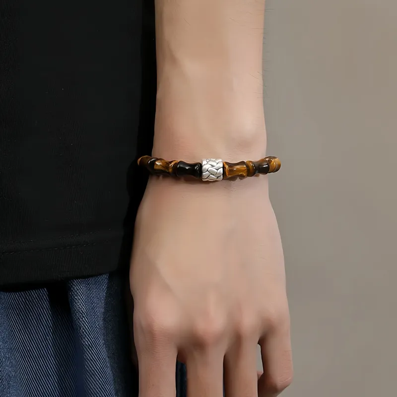 Kai Zhen Tiger's Eye Stone Bracelets Unisex-3
