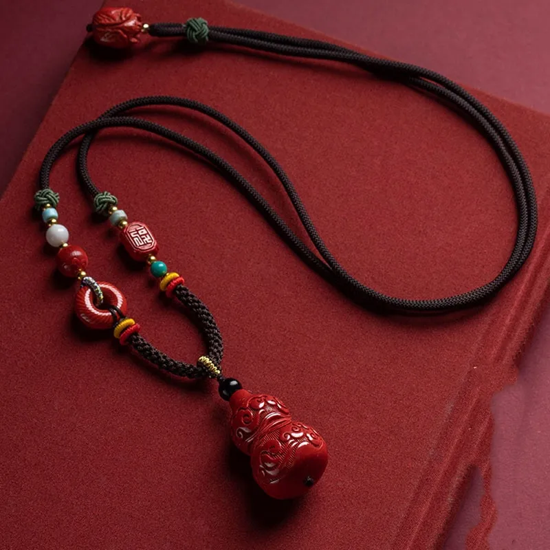 Kai Zhen Cinnabar Necklace Pendant For Neck Unisex-8