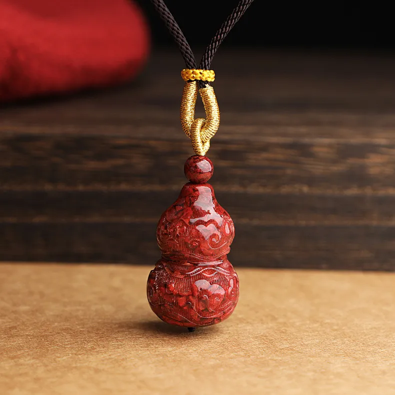 Kai Zhen Cinnabar Necklace Pendant For Neck Unisex-13