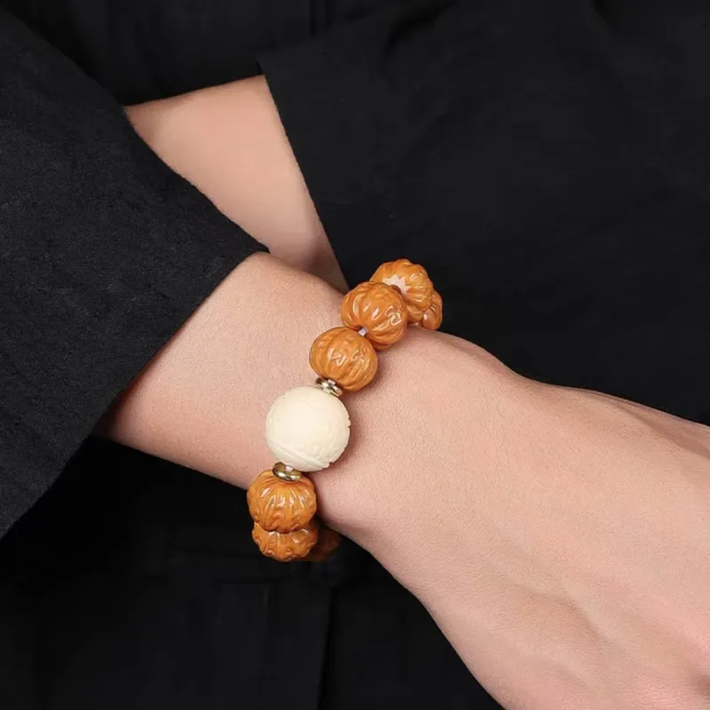 MY Monkey Head Walnut Bracelets Unisex-2