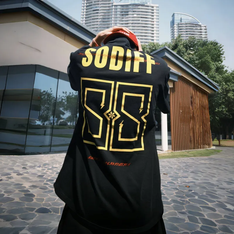 SODIFF T Shirt Unisex Black Yellow-2