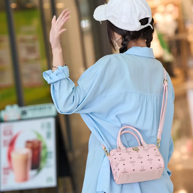 Disney Winnie The Pooh Series PVC Heart Fragrance Print Disney Bag Crossbody Bag, Shoulder Bag, Handbag Women's Pink-3