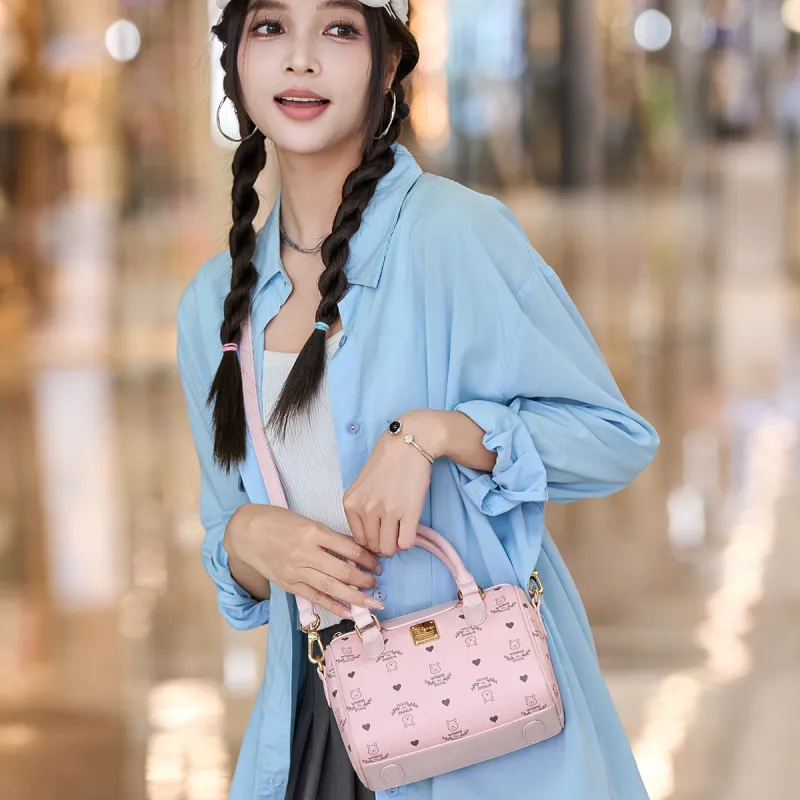 Disney Winnie The Pooh Series PVC Heart Fragrance Print Disney Bag Crossbody Bag, Shoulder Bag, Handbag Women's Pink-6