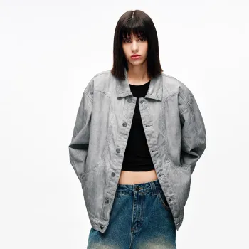 SANSYAS Jackets Coats Unisex Dirty Gray