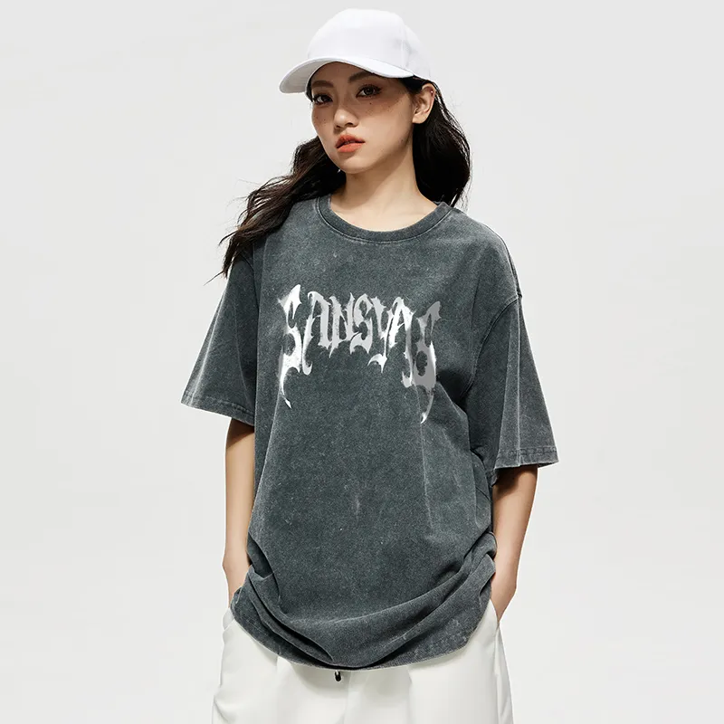 SANSYAS T Shirt Unisex Washed Gray-6