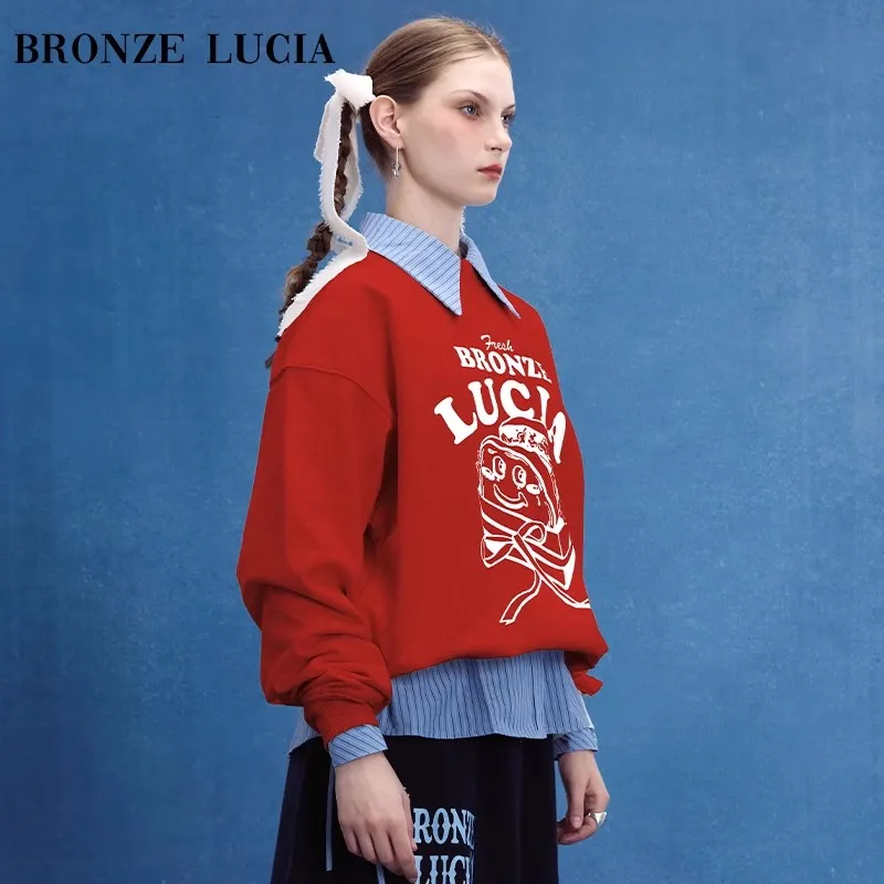 Bronze Lucia Sweatshirt Unisex Red-3