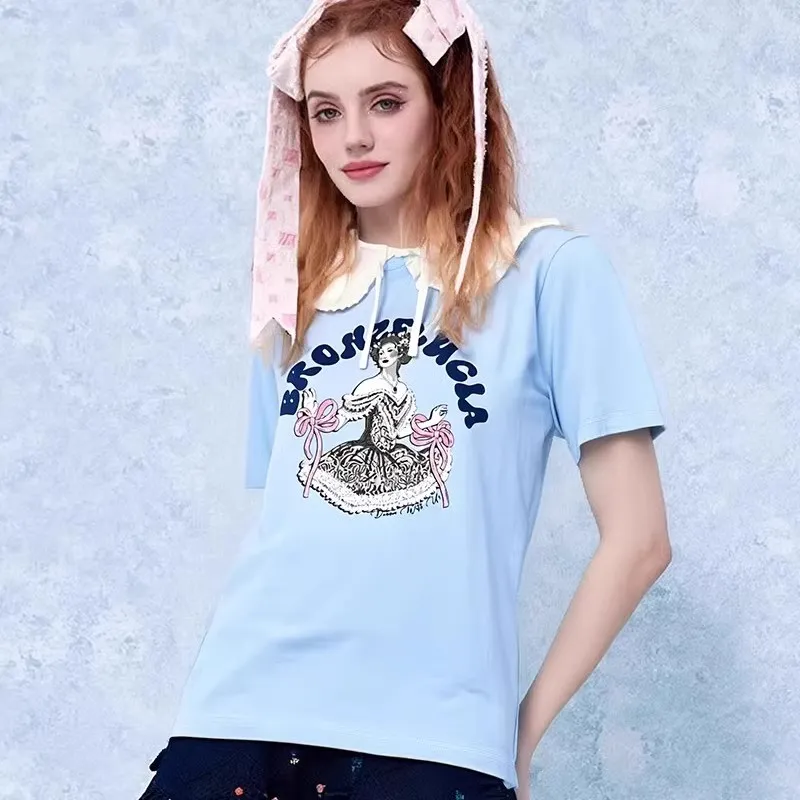 Bronze Lucia T Shirts Women's Sky Blue-2