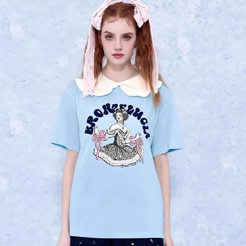 Bronze Lucia T Shirts Women's Sky Blue-1