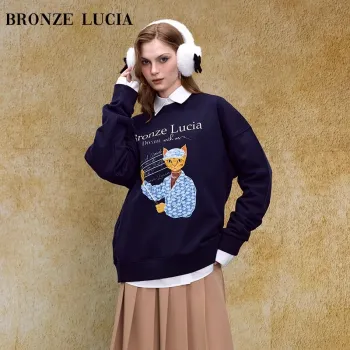 Bronze Lucia Sweatshirt Unisex Navy Blue