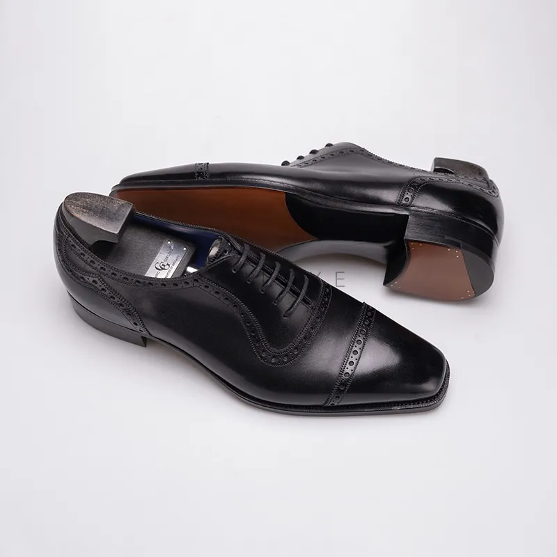 GAZIANO GIRLING St.James II Dress Shoes Men's Black/Brown-4