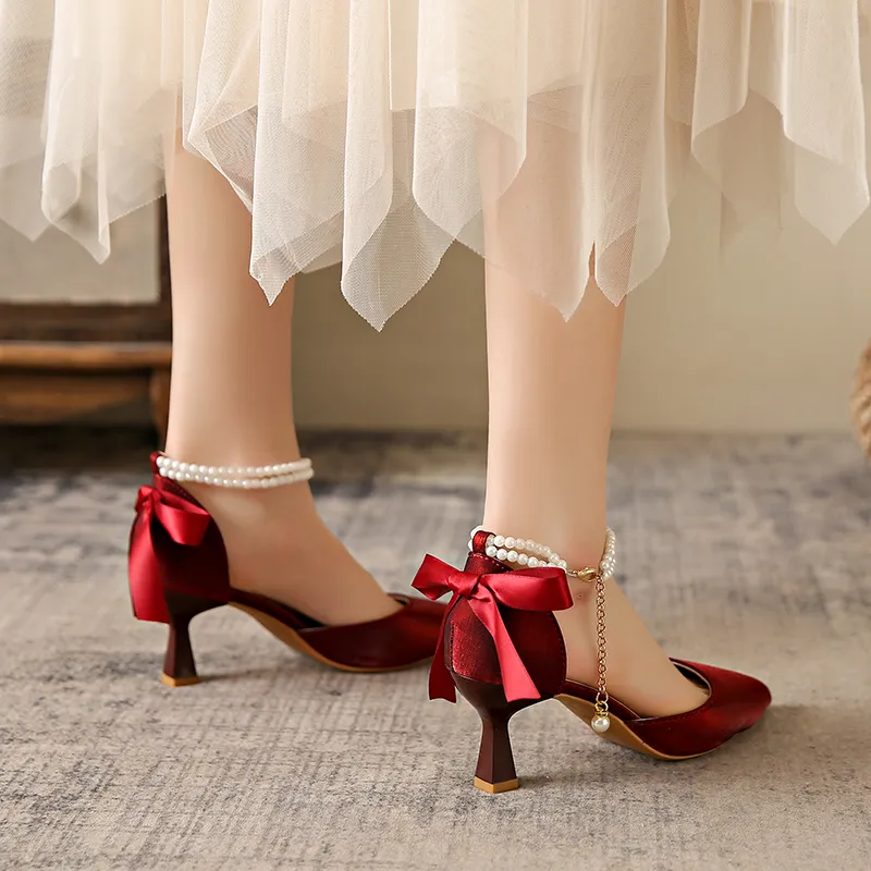 Take The Qin Slim Heel High Heels 6CM Women's-4