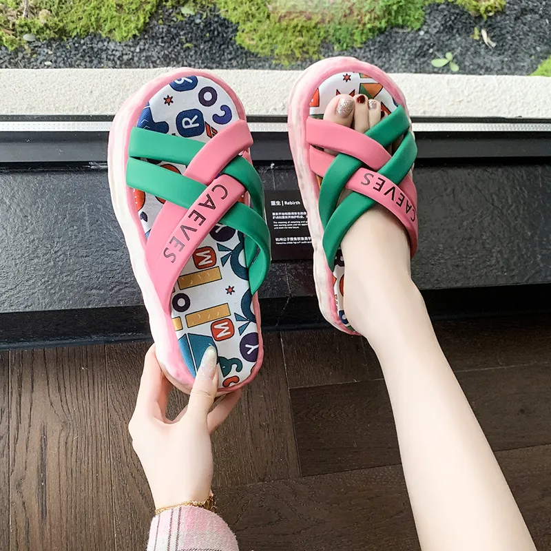 Take The Qin Rubber Sole Slip Resistant, Abrasion Resistant, Quick Dry Massage Cushioning Slide Slippers Women's-1