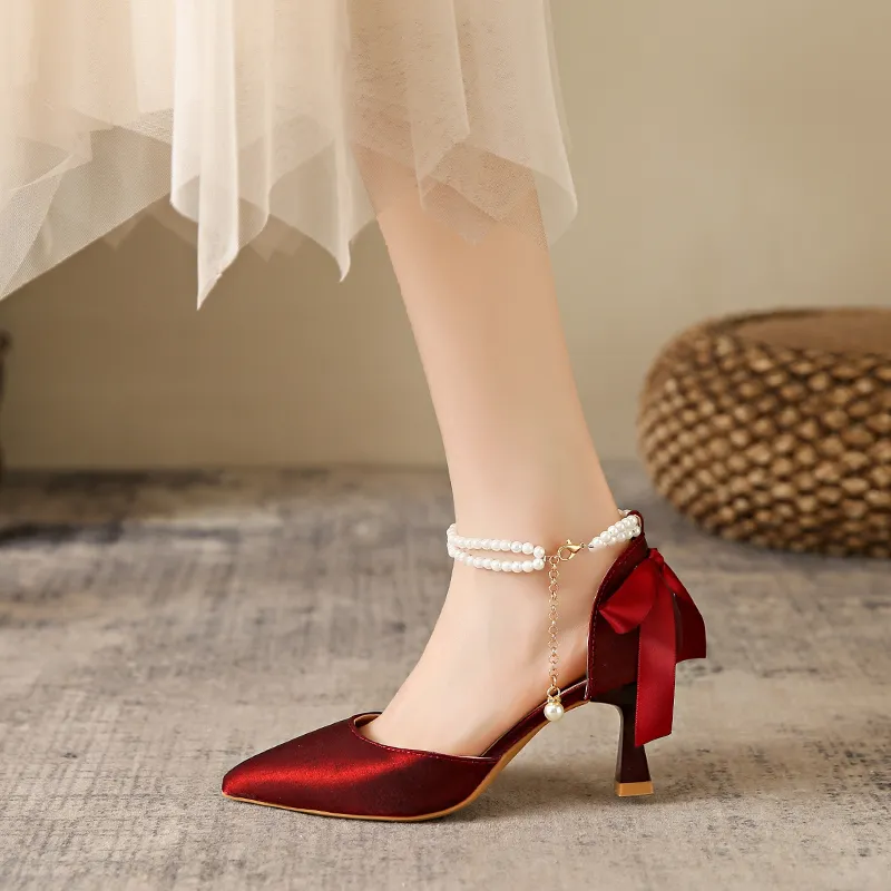 Take The Qin Slim Heel High Heels 6CM Women's-19