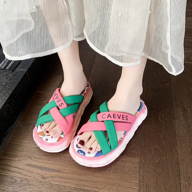 Take The Qin Rubber Sole Slip Resistant, Abrasion Resistant, Quick Dry Massage Cushioning Slide Slippers Women's-3