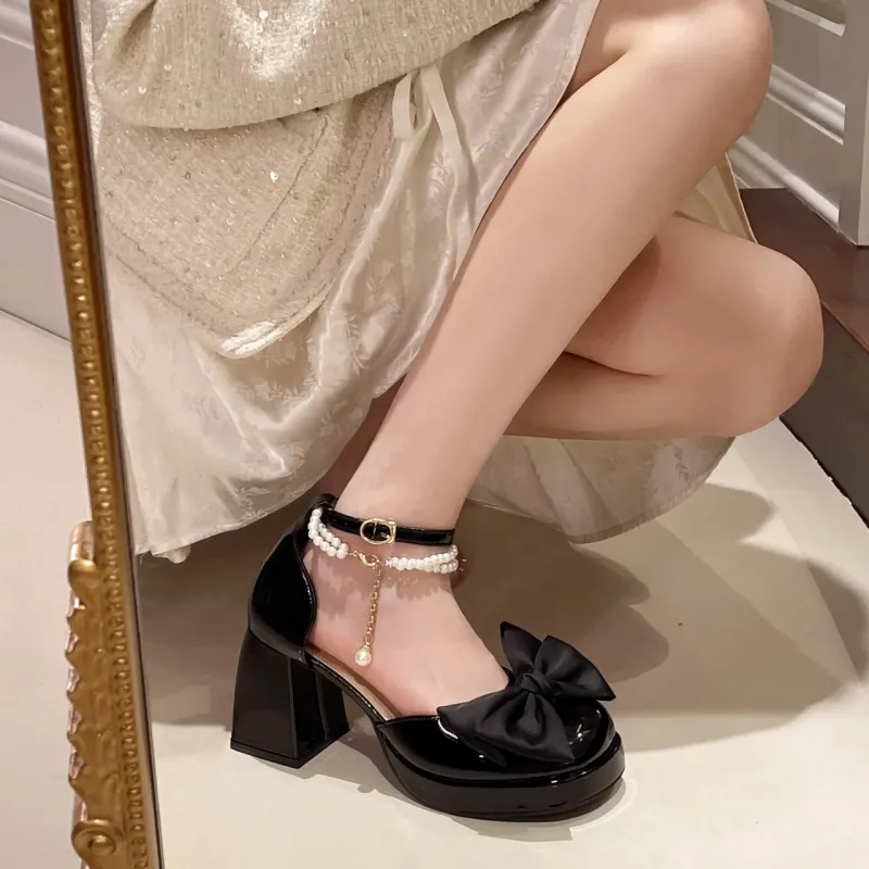 Take The Qin Chunky Heel Mary Jane Shoes 7cm Women's-5