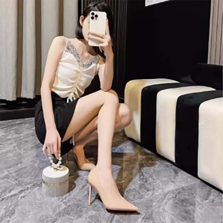 Take The Qin Slim Heel High Heels 9cm 7cm Women's [Gift Box Set]-12