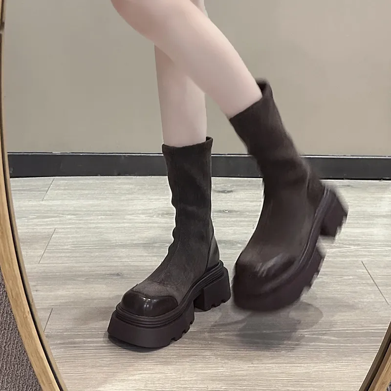 Take The Qin Ankle Boots 6.5cm Women's Black-8